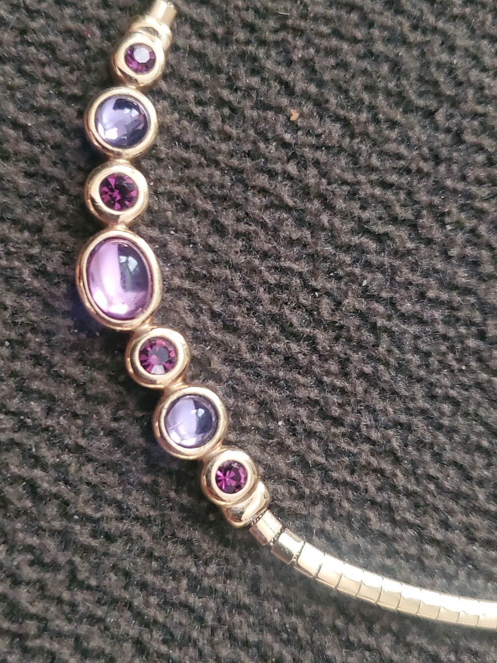 Source Unknown Silver-Tone Necklace with Purple Gemstones - Picture 2 of 5
